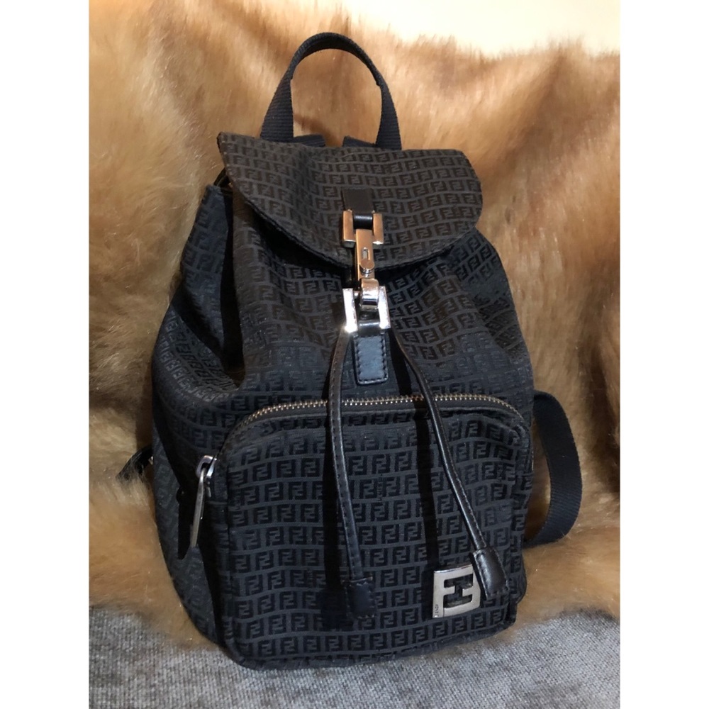 Authentic Vintage FENDI FF Backpack Black